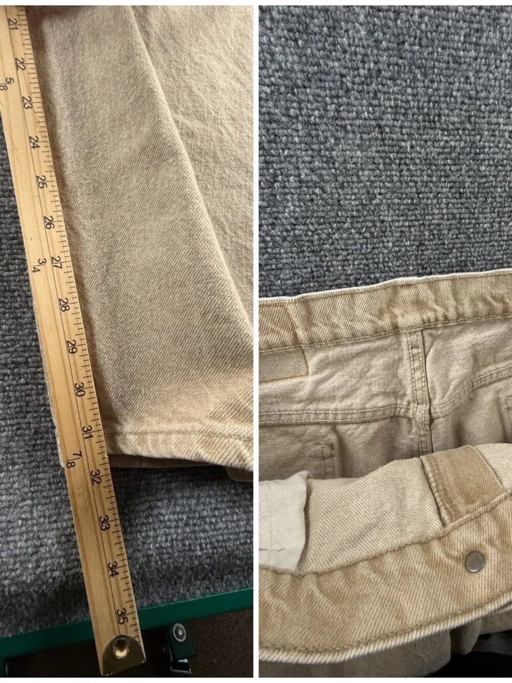 VTG Levi’s 550 Orange Tab Beige Denim Jeans Relaxed Fit Tapered Leg ACTL 39X32